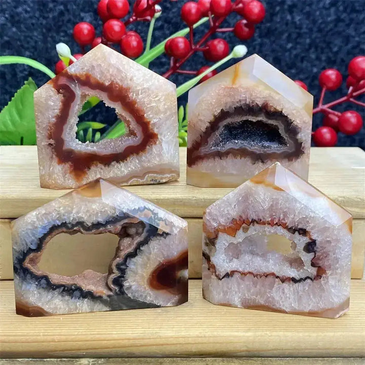 Natural Red Agate Geode Towers-Towers-Ali-Red Agate-66g 50mm-Crystal Destiny