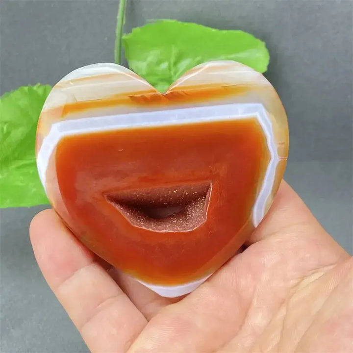 Natural Red Agate Heart Geode-Hearts-Ali-13 129g-Red Agate-Crystal Destiny