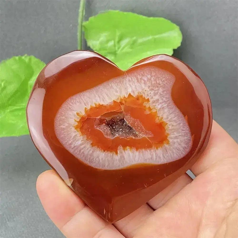 Natural Red Agate Heart Geode