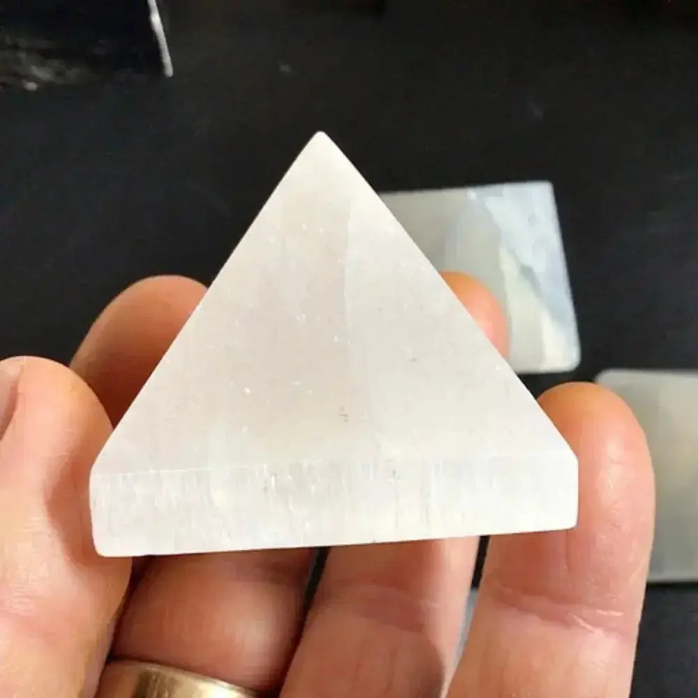Natural Selenite Crystal Pyramid 40-50mm Small Crown Chakra-Pyramids-Ali-Selenite-40-50mm-Crystal Destiny