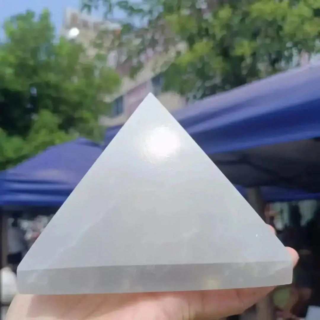 Natural Selenite Crystal Pyramid Multiple Sizes 100-800g-Pyramids-Ali-Selenite-100-200g-Crystal Destiny