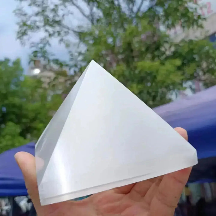 Natural Selenite Crystal Pyramid Multiple Sizes 100-800g-Pyramids-Ali-Selenite-100-200g-Crystal Destiny