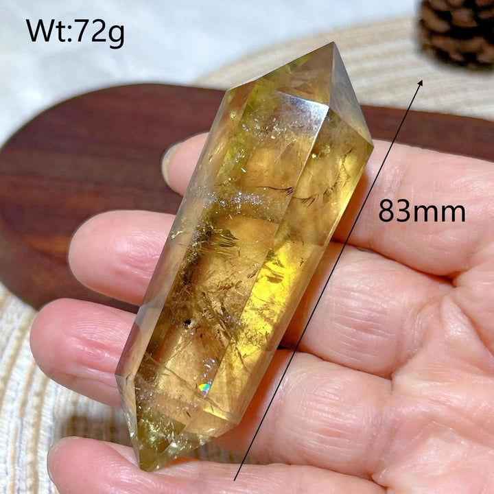 Natural healing Smokey Citrine double tower crystal, 83mm, 72g, for energy and decor.