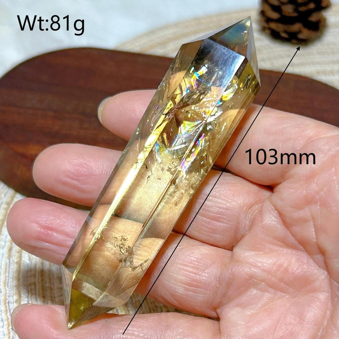 Healing natural Smokey Citrine double tower crystal, 103mm, 81g, for energy and decor.