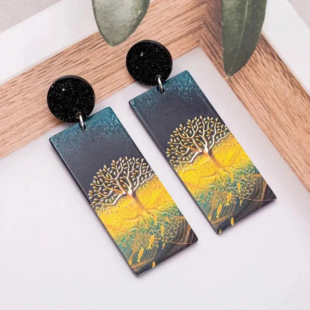 New Style Tree of Life Acrylic Earrings