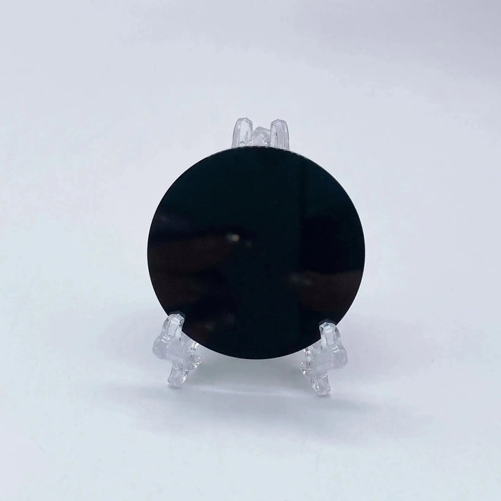 Obsidian Divination Mirrors-Slabs-Ali-Obsidian-80MM With Base-Crystal Destiny