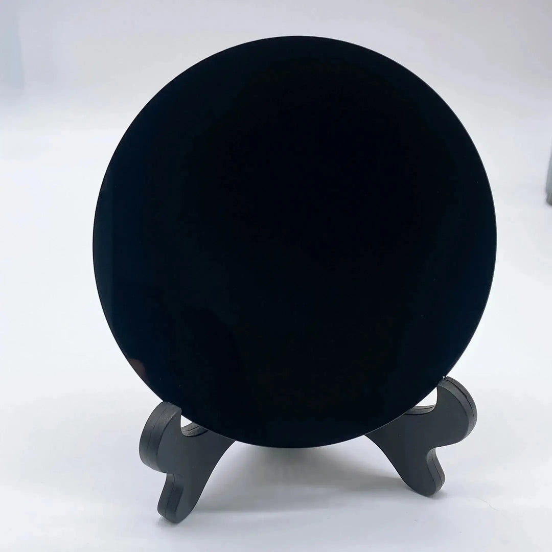Obsidian Divination Mirrors-Slabs-Ali-Obsidian-120MM With Base-Crystal Destiny