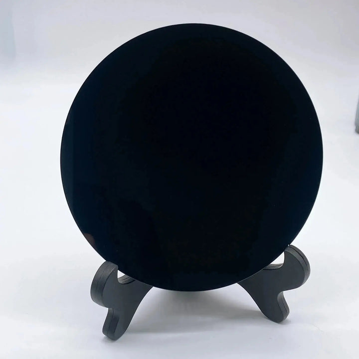 Obsidian Divination Mirrors-Slabs-Ali-Obsidian-120MM With Base-Crystal Destiny