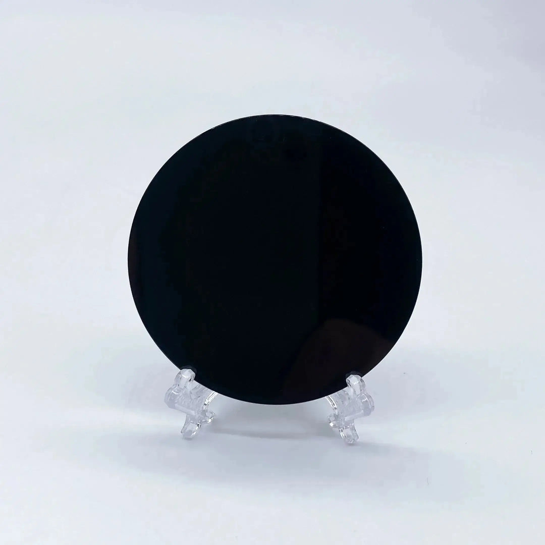 Obsidian Divination Mirrors-Slabs-Ali-Obsidian-60MM With Base-Crystal Destiny
