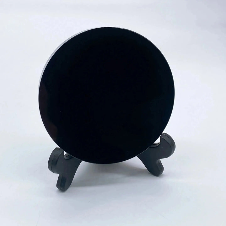 Obsidian Divination Mirrors-Slabs-Ali-Obsidian-80MM With Base-Crystal Destiny