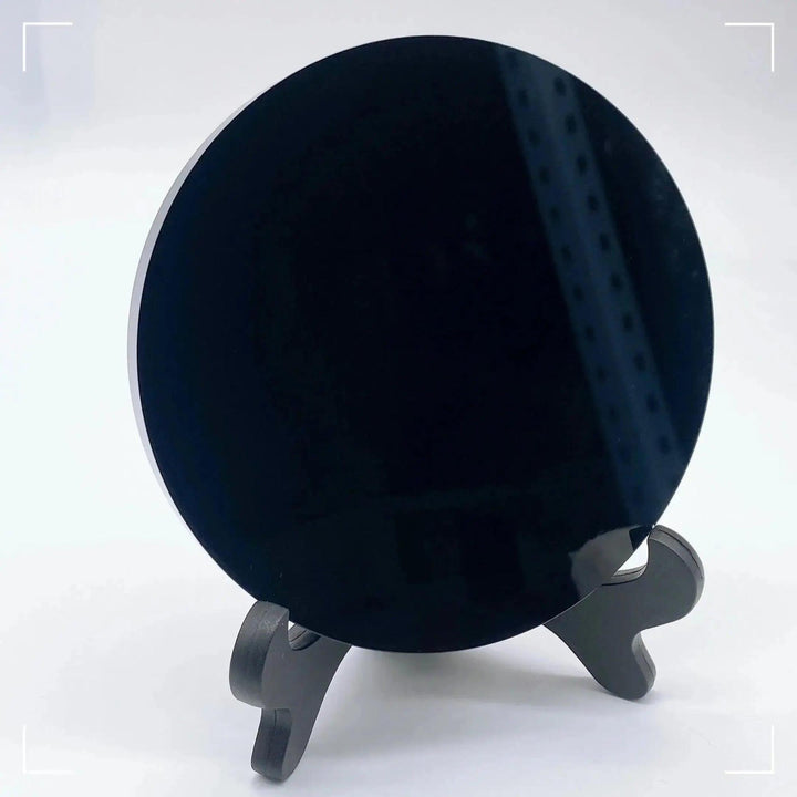 Obsidian Scrying Mirror | Black Obsidian Divination Mirror with Stand