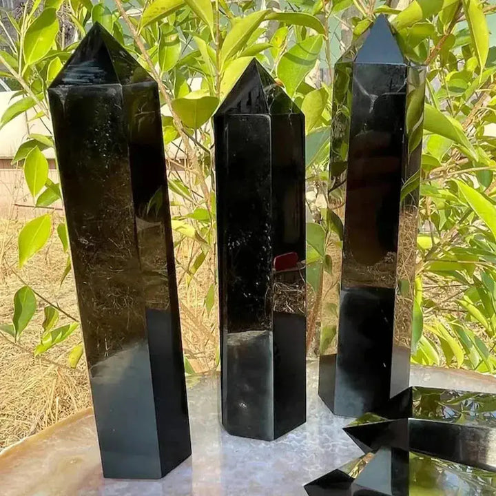 Obsidian Single Point Crystal Tower-Towers-Ali-Obsidian-50-60mm-Crystal Destiny