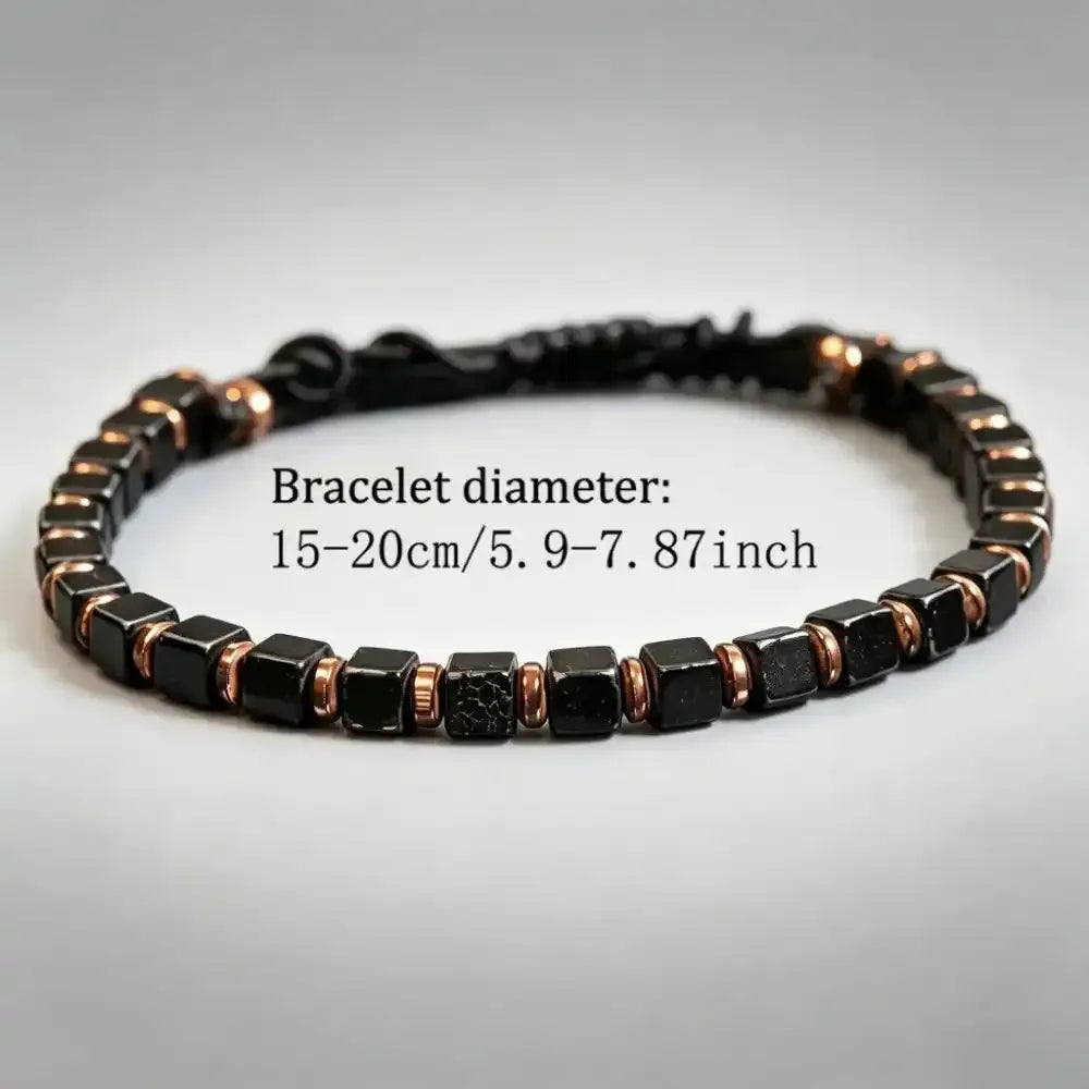 Obsidian Square Bead Bracelet
