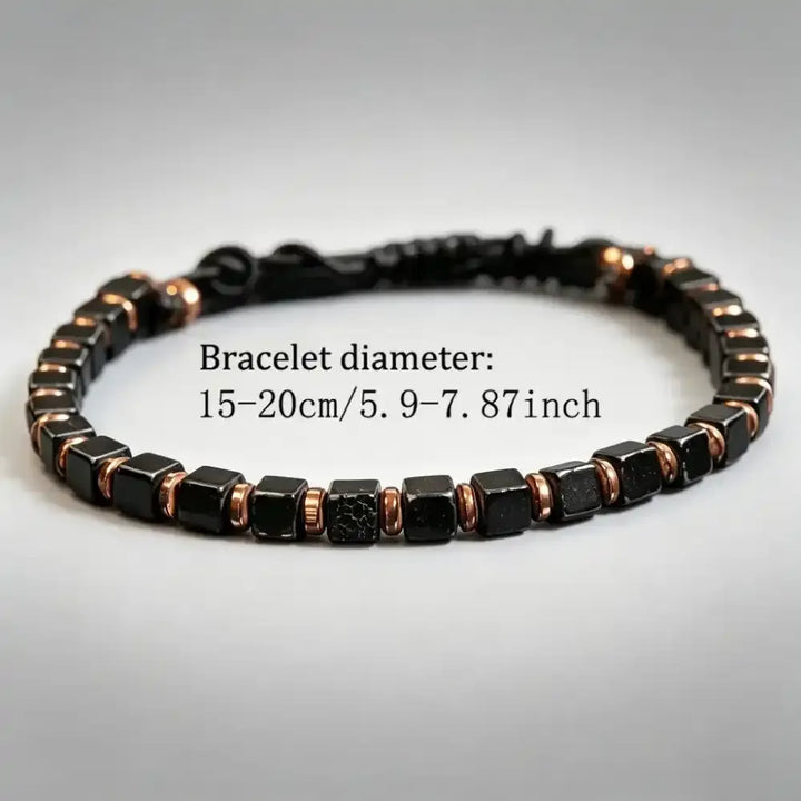 Obsidian Square Bead Bracelet