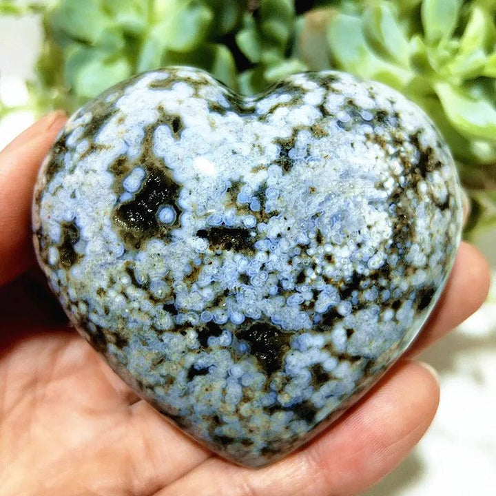 Ocean Jasper Crystal Carved Polished Heart Specimen