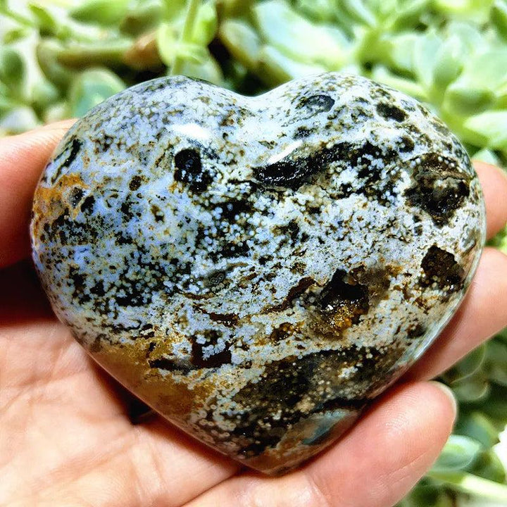 Ocean Jasper Crystal Carved Polished Heart Specimen