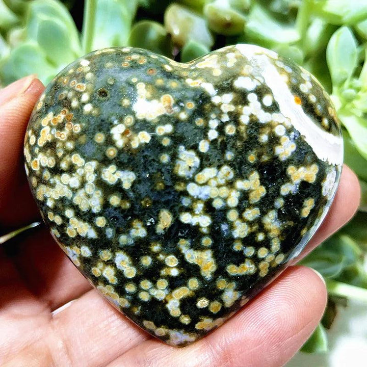 Ocean Jasper Crystal Carved Polished Heart Specimen