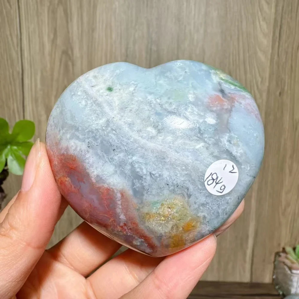 Ocean Jasper Crystal Heart-Hearts-Ali-Ocean Jasper-184g 69mm-Crystal Destiny