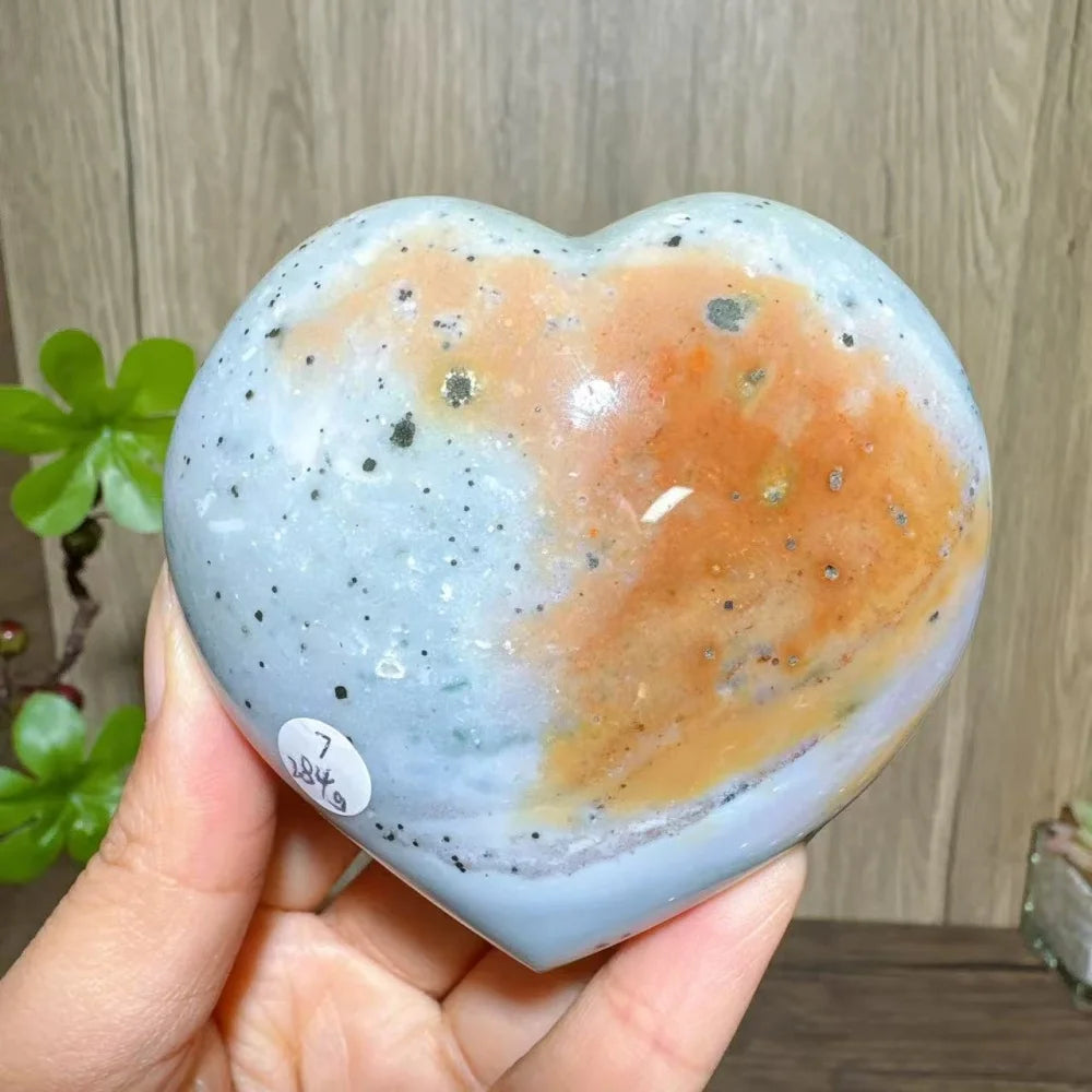 Ocean Jasper Crystal Heart-Hearts-Ali-Ocean Jasper-284g 79mm-Crystal Destiny