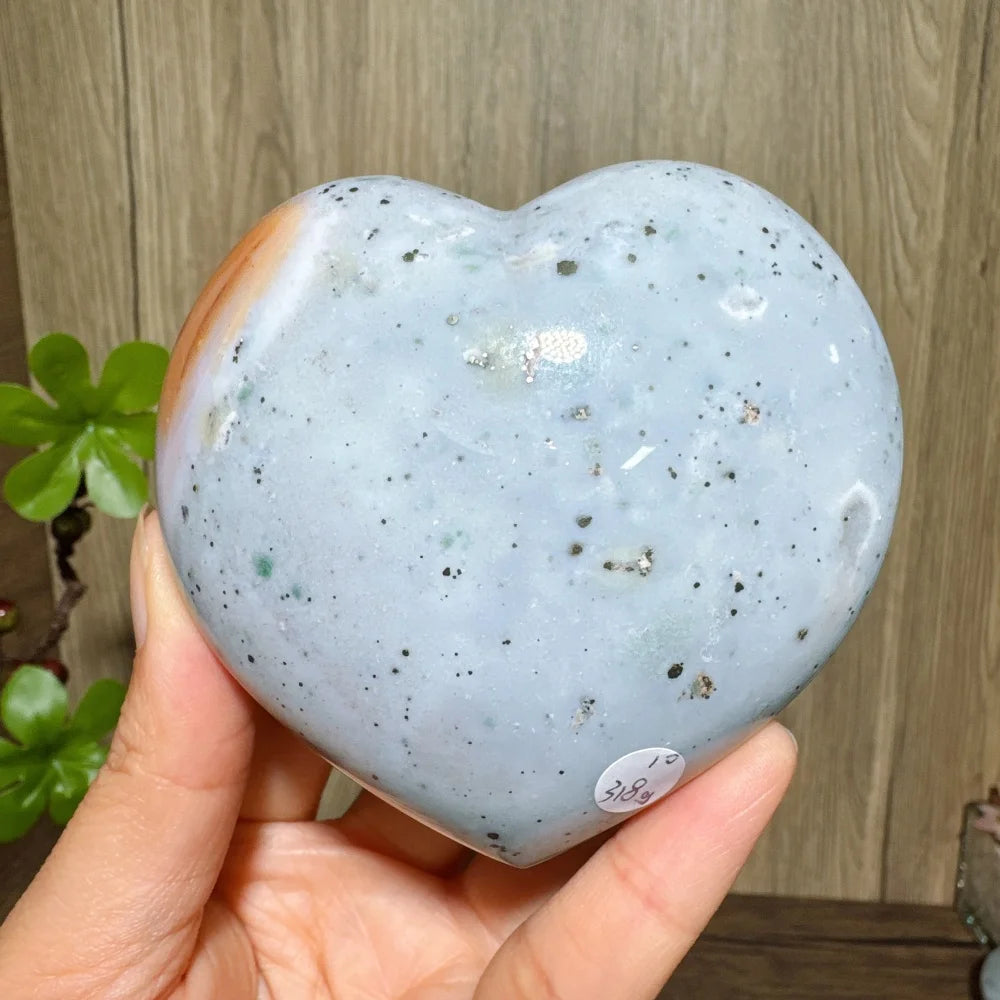Ocean Jasper Crystal Heart-Hearts-Ali-Ocean Jasper-318g 83mm-Crystal Destiny