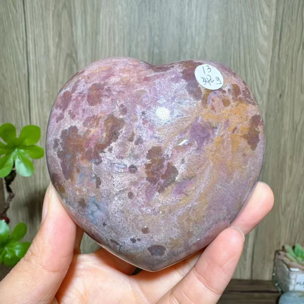 Ocean Jasper Crystal Heart-Hearts-Ali-Ocean Jasper-342g 82mm-Crystal Destiny
