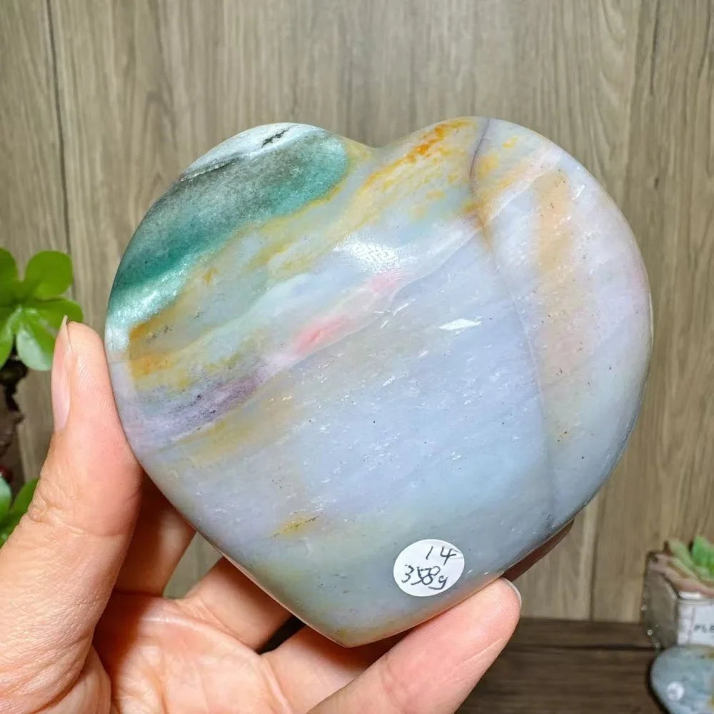 Ocean Jasper Crystal Heart-Hearts-Ali-Ocean Jasper-358g 87mm-Crystal Destiny