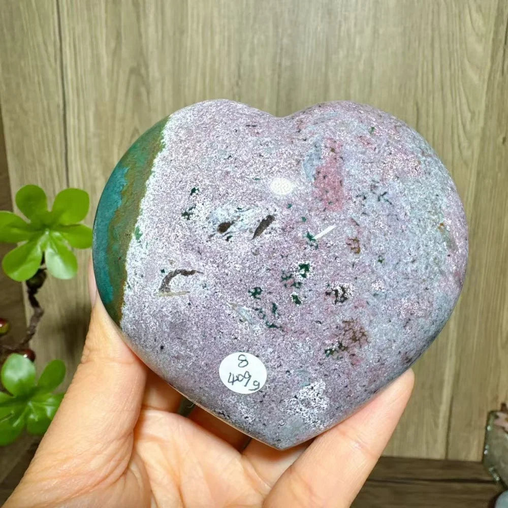 Ocean Jasper Crystal Heart-Hearts-Ali-Ocean Jasper-409g 89mm-Crystal Destiny