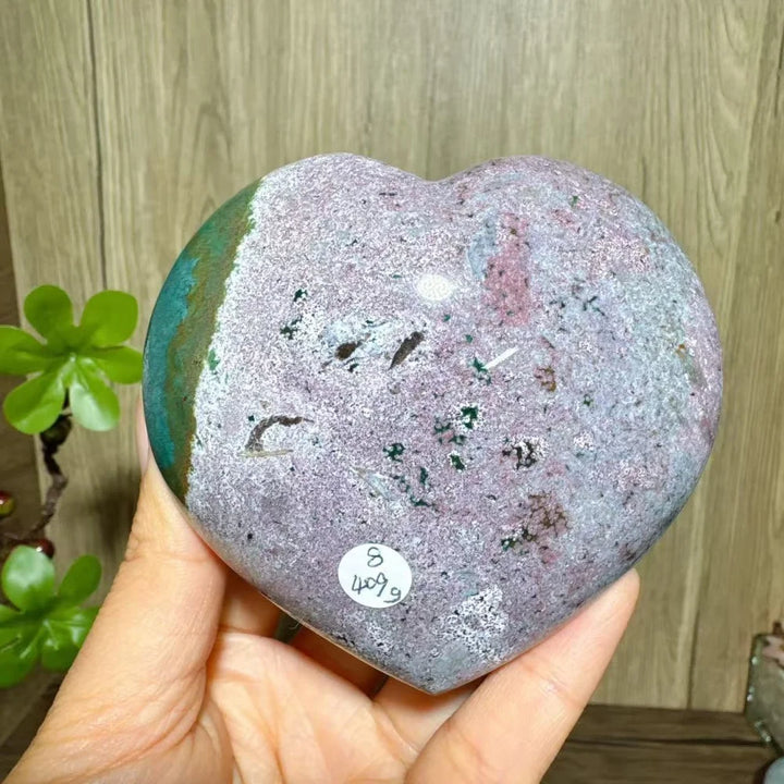 Ocean Jasper Crystal Heart-Hearts-Ali-Ocean Jasper-409g 89mm-Crystal Destiny