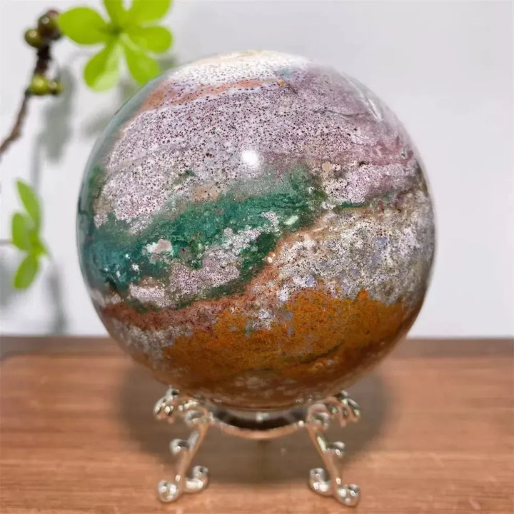 Ocean Jasper Crystal Sphere-Spheres-Ali-900g 86mm-Ocean Jasper-Crystal Destiny