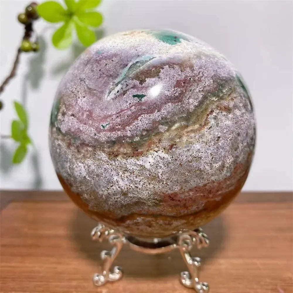 Ocean Jasper Crystal Sphere-Spheres-Ali-900g 86mm-Ocean Jasper-Crystal Destiny