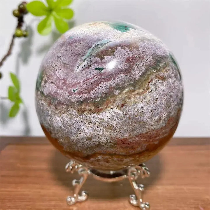 Ocean Jasper Crystal Sphere-Spheres-Ali-900g 86mm-Ocean Jasper-Crystal Destiny