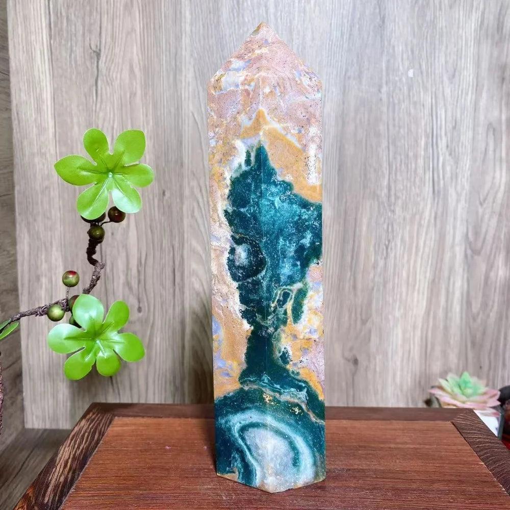 Ocean Jasper Crystal Tower Natural Polished Specimen