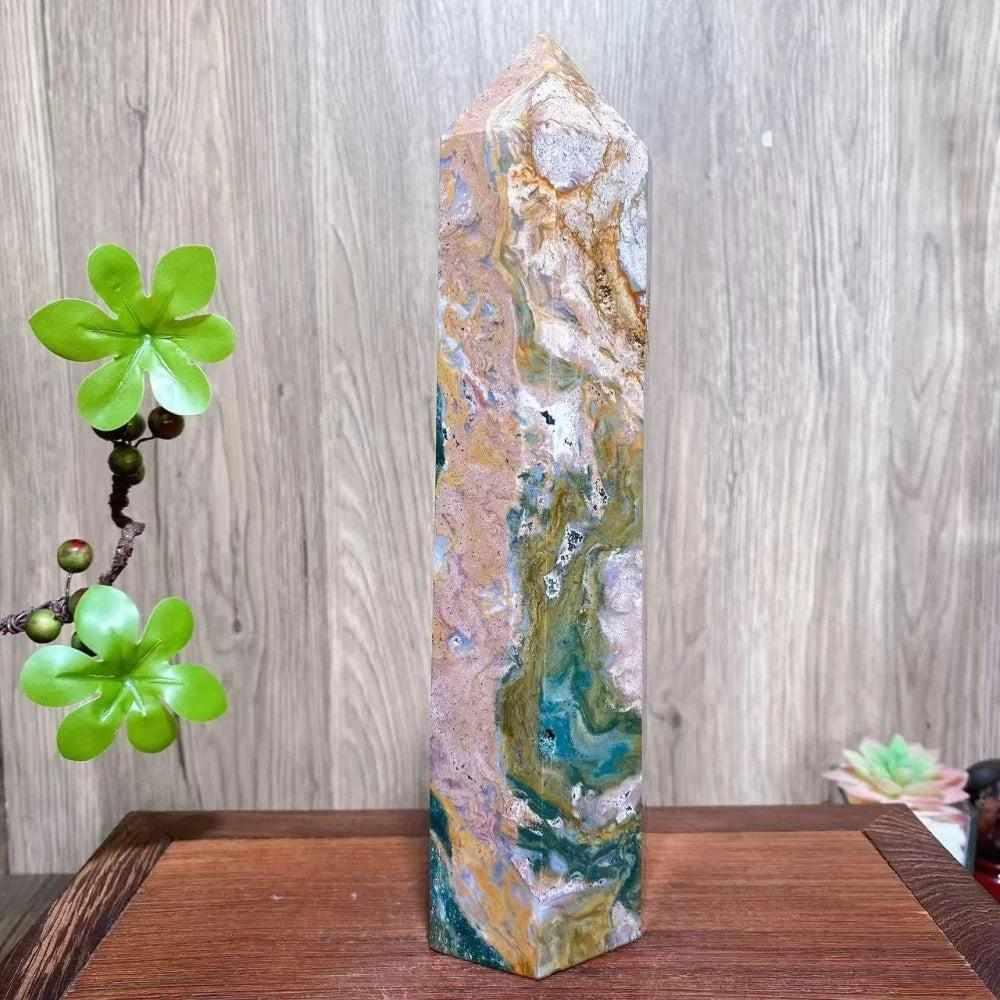 Ocean Jasper Crystal Tower Natural Polished Specimen – Crystal Destiny
