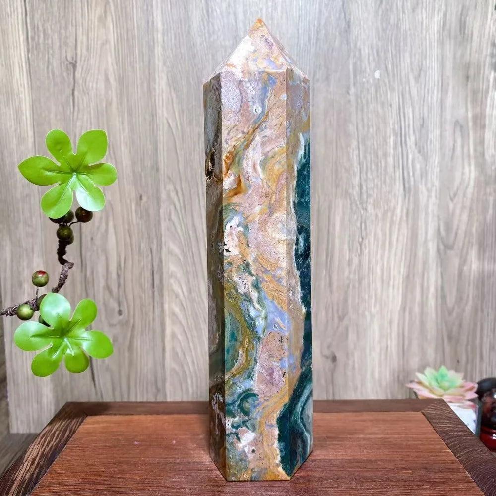 Ocean Jasper Crystal Tower Natural Polished Specimen
