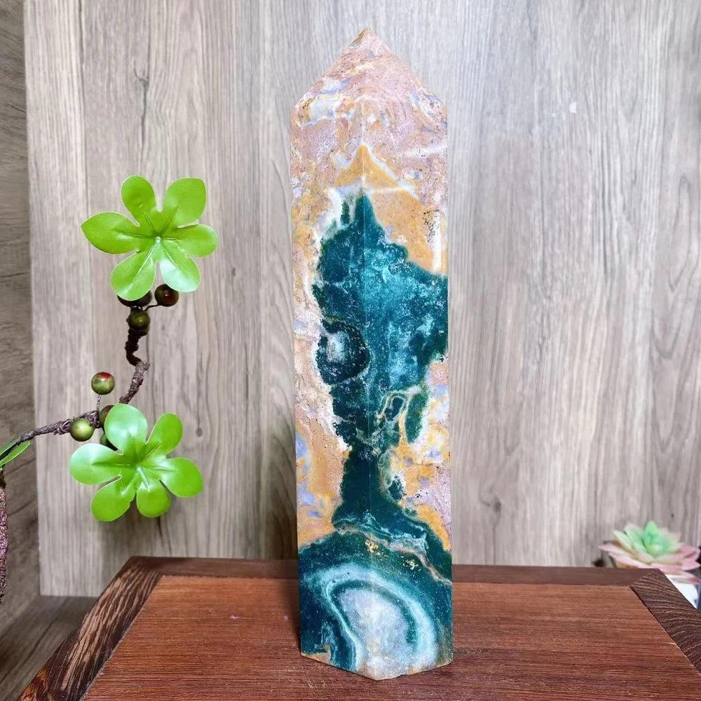 Ocean Jasper Crystal Tower Natural Polished Specimen