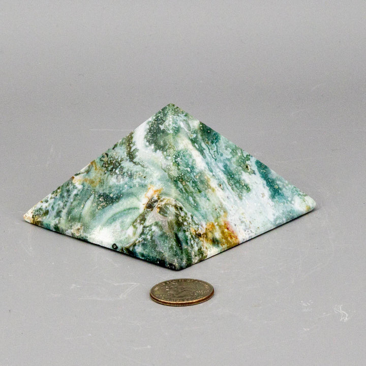 Ocean Jasper Pyramid - 360g (3.5 inch)-Pyramids-Crystal Destiny-Ocean Jasper-360g - 3.50"L x 3.50"W-Crystal Destiny