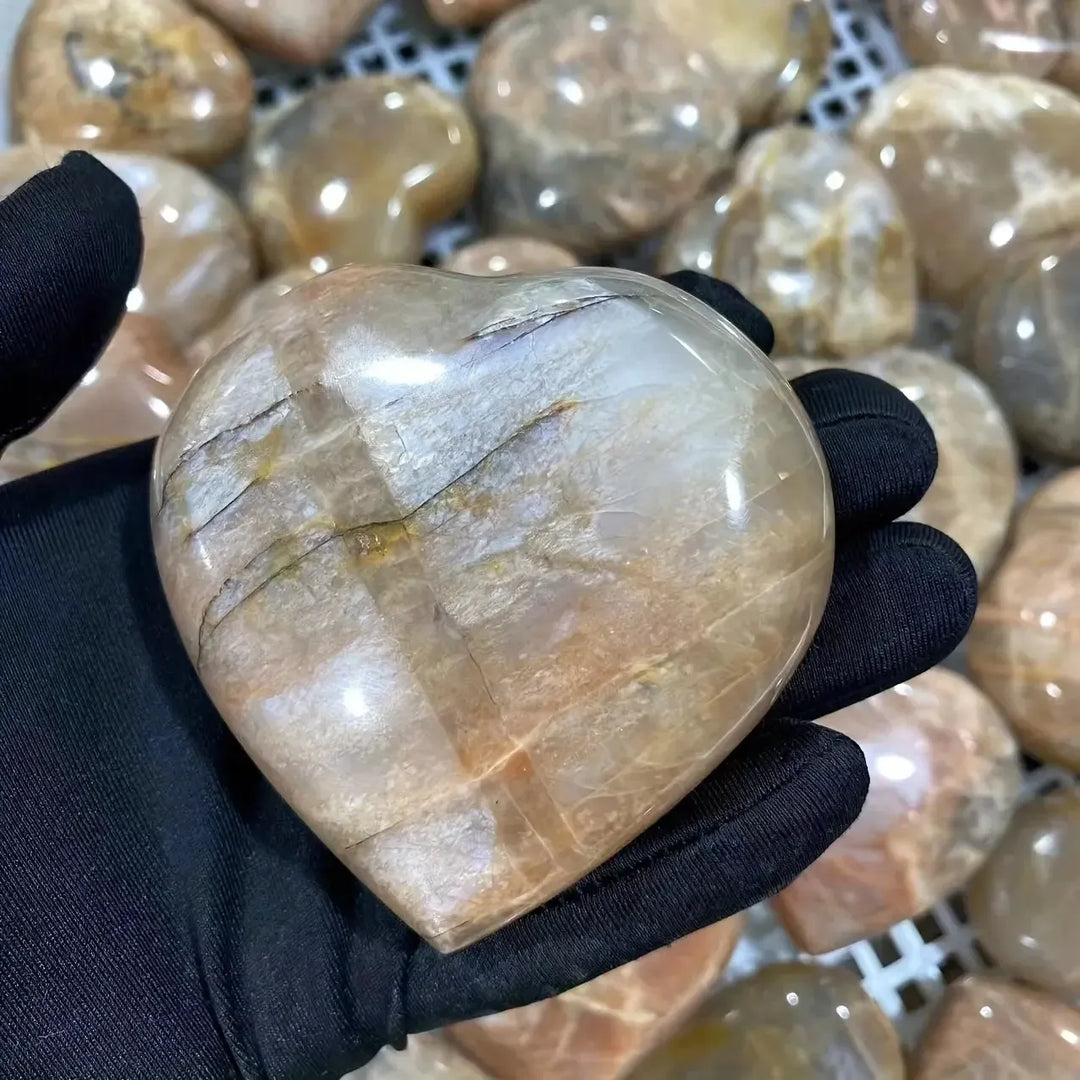 Orange Moonstone Heart-Hearts-Ali-50-100g-Crystal Destiny