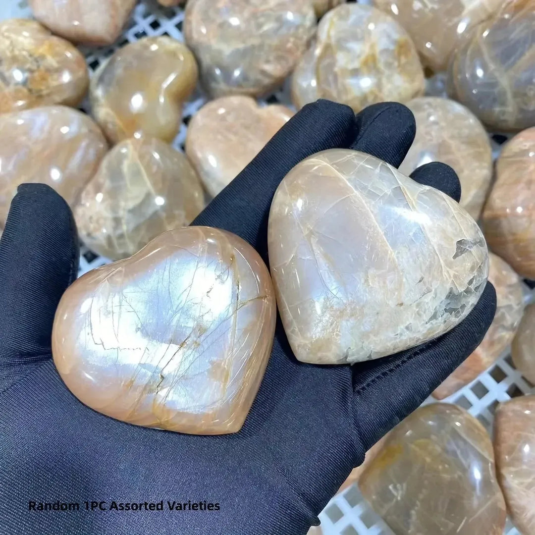 Orange Moonstone Heart-Hearts-Ali-50-100g-Crystal Destiny