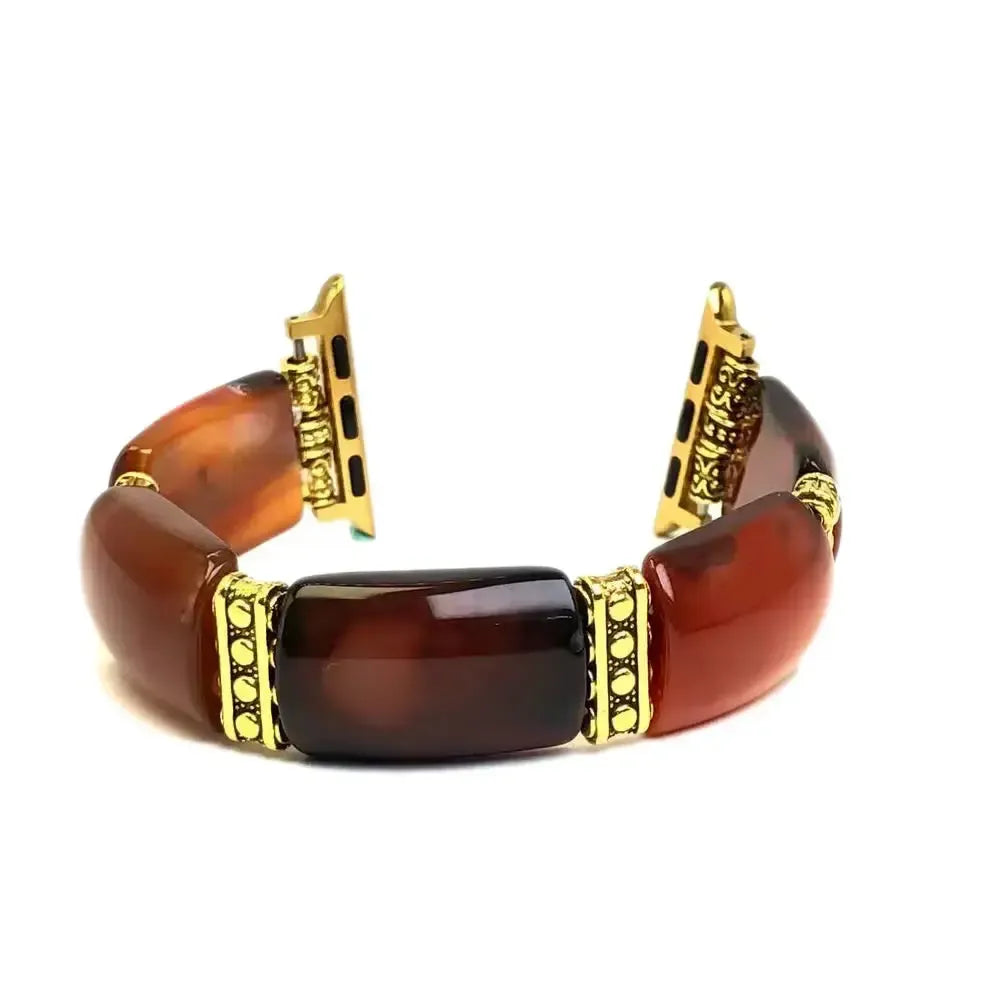 Peacock Agate Wide Link Apple Watch Bands-Bands-Crystal Destiny-Dreamy Color-Medium-Apple 38-41MM Plate-Crystal Destiny