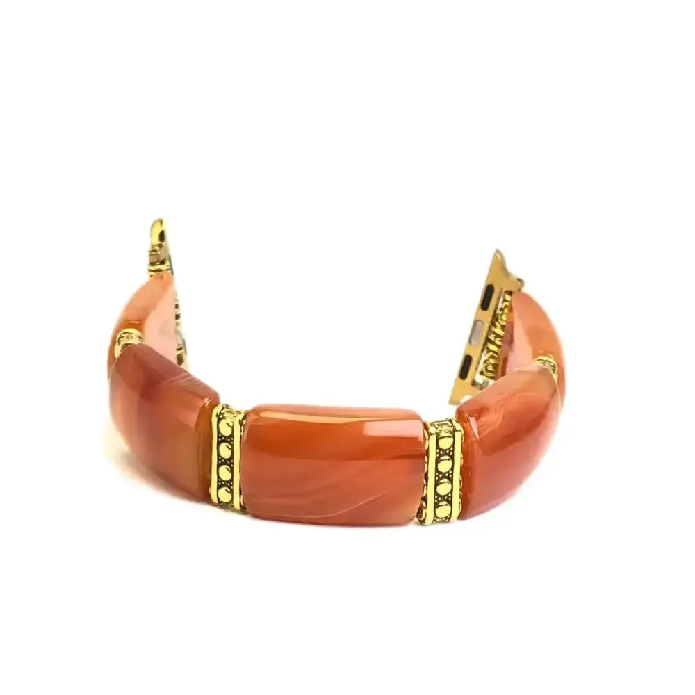 Peacock Agate Wide Link Apple Watch Bands-Bands-Crystal Destiny-Red-Small-Apple 38-41MM Plate-Crystal Destiny