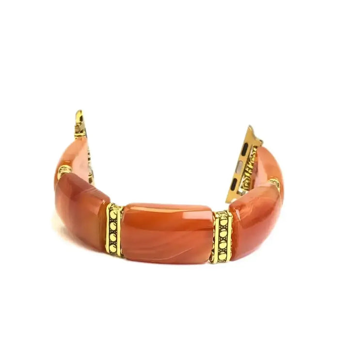 Peacock Agate Wide Link Apple Watch Bands-Bands-Crystal Destiny-Red-Small-Apple 38-41MM Plate-Crystal Destiny