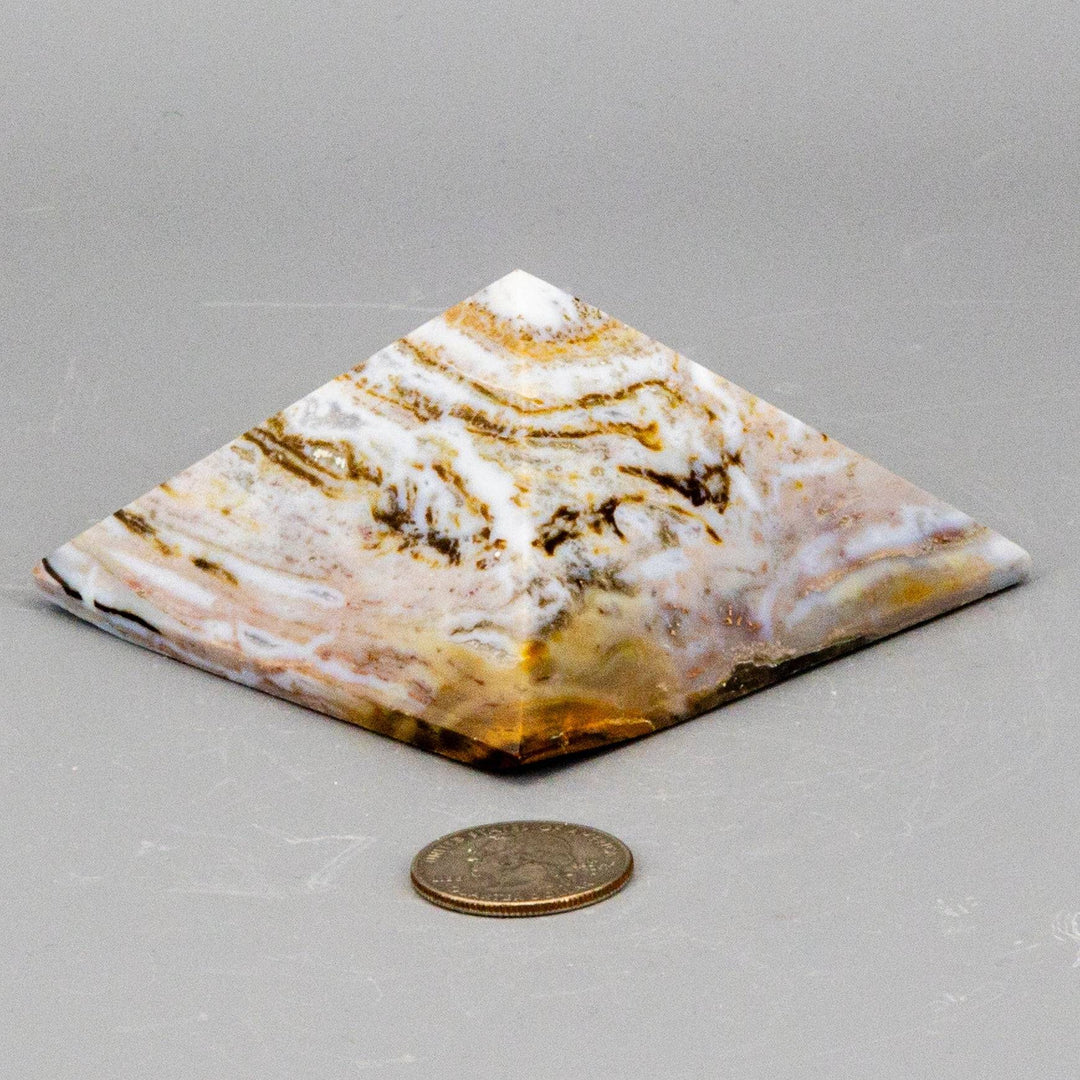 Petrified Wood Pyramid-Pyramids-Crystal Destiny-Petrified Wood-310g - 3.50"L x 3.50"W-Crystal Destiny