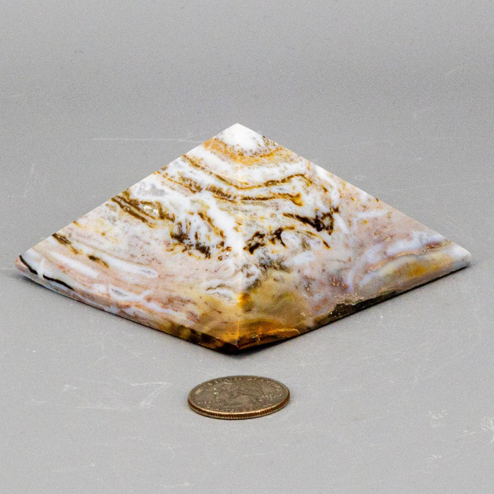 Petrified Wood Pyramid-Pyramids-Crystal Destiny-Petrified Wood-310g - 3.50"L x 3.50"W-Crystal Destiny