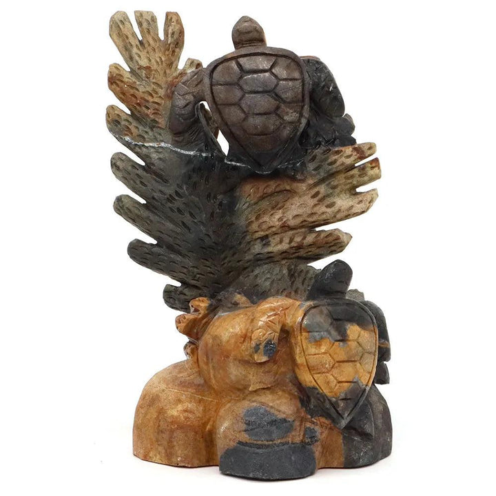 Picasso Jasper Crystal Carved Sea Turtles Figurine, earthy browns, creams, and blacks, grounding & stability.