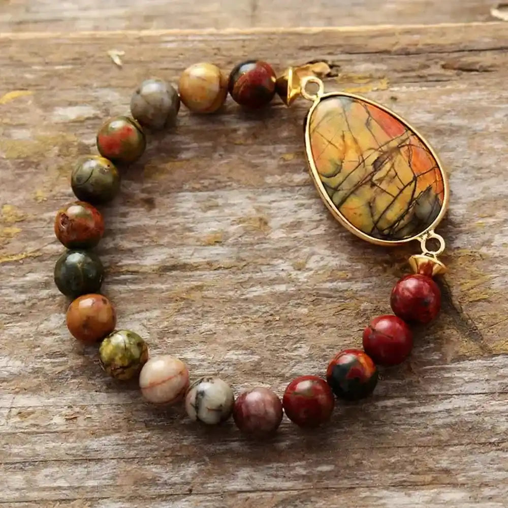 Picasso Jasper Stretch Bracelet-Bracelets-Ali-Picasso Jasper-8mm Beads-Crystal Destiny