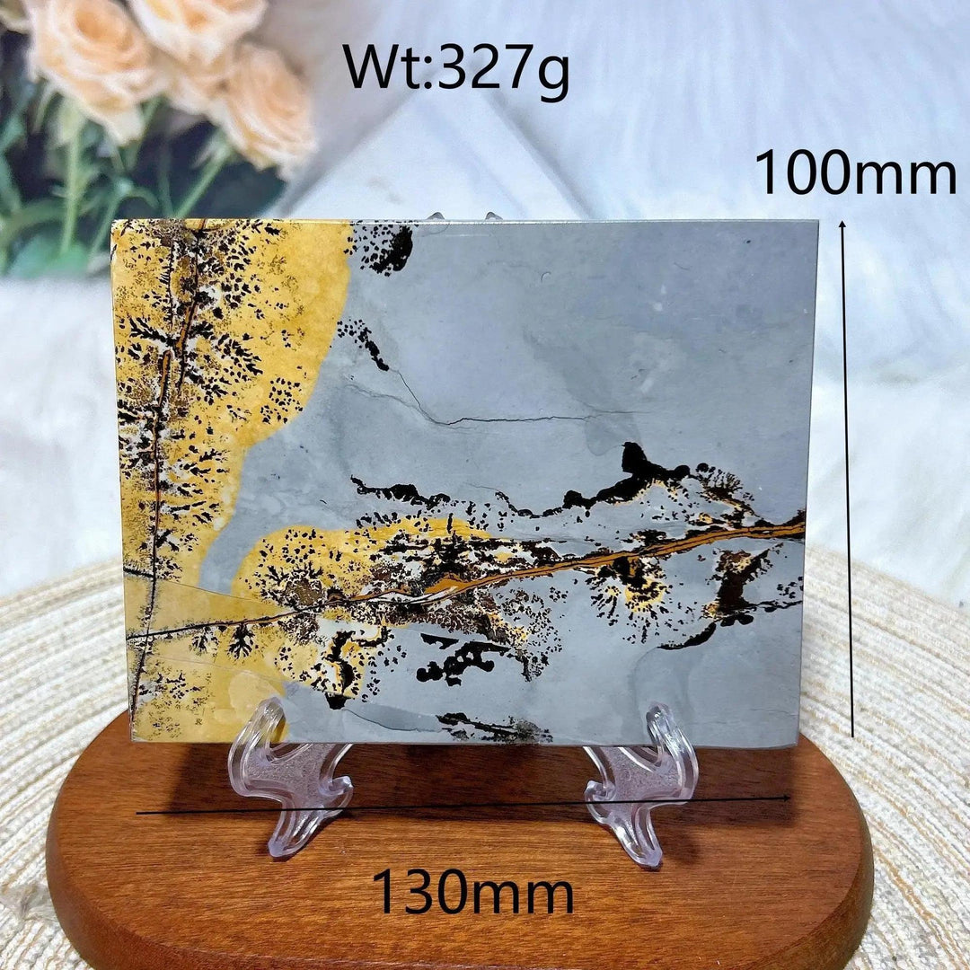 Polished Picture Jasper crystal slab from Crystal Destiny, featuring natural earthy tones and unique landscape patterns.