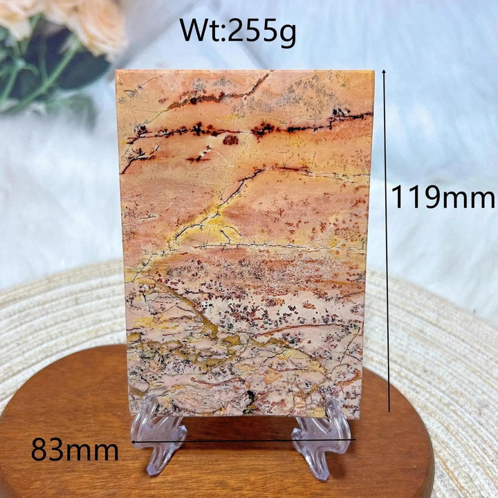 Polished Picture Jasper crystal slab, 255g, 119x83mm, with earthy landscape patterns from Crystal Destiny.