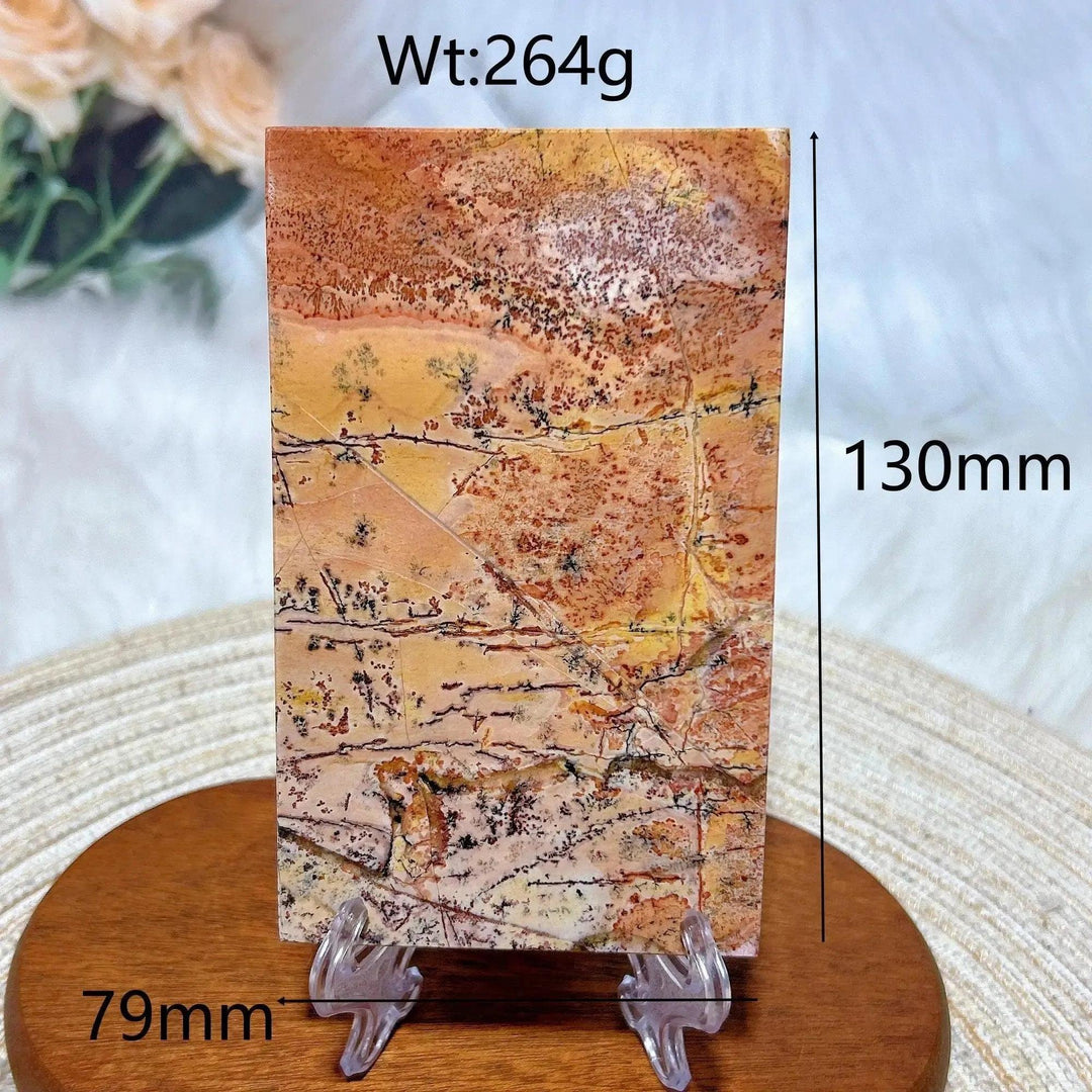 Polished Picture Jasper crystal slab, 264g, 130x79mm, with earthy landscape patterns from Crystal Destiny.