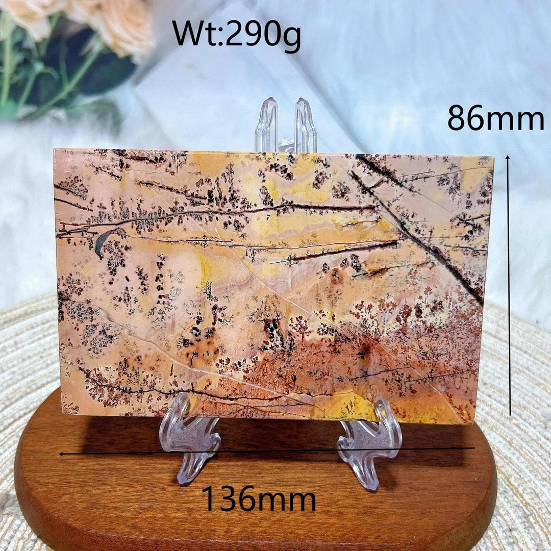 Polished Picture Jasper crystal slab, 290g, 136x86mm, with natural earthy landscape patterns from Crystal Destiny.