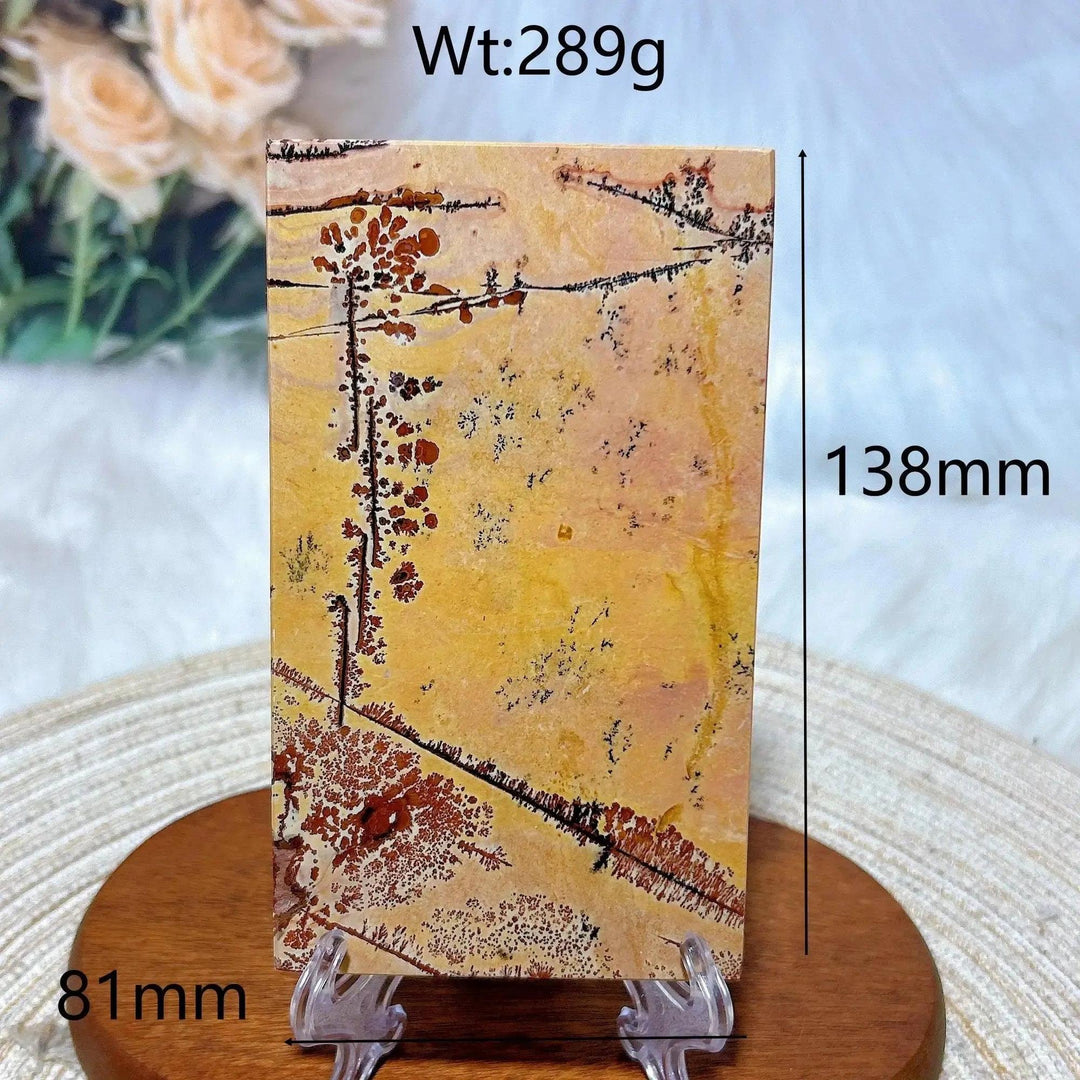 Picture Jasper crystal slab from Crystal Destiny, featuring earthy brown and yellow landscape patterns.